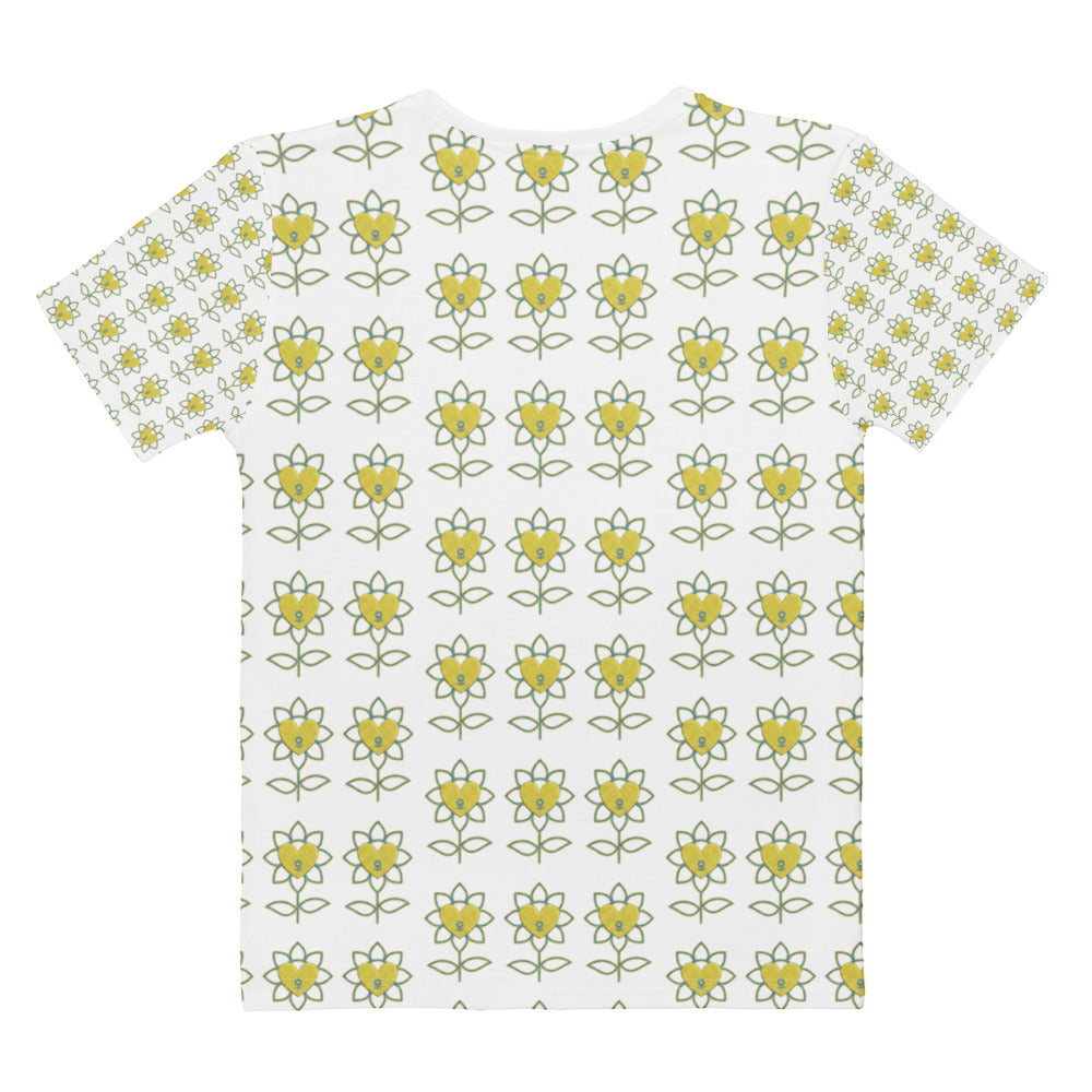 FlowerMood Women’s cotton crew neck t-shirt - Alivwood