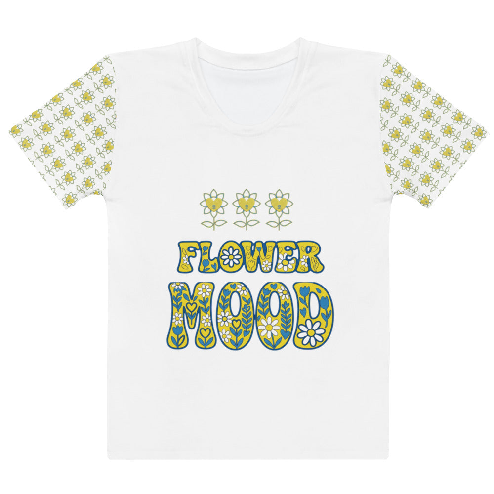 FlowerMood Women’s cotton crew neck t-shirt - Alivwood