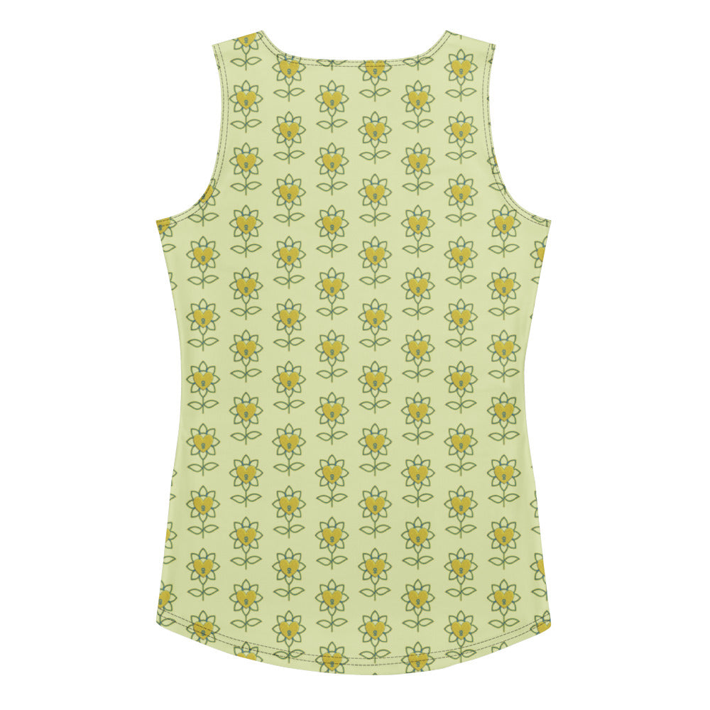 Flower Sublimation Cut & Sew Tank Top - Alivwood
