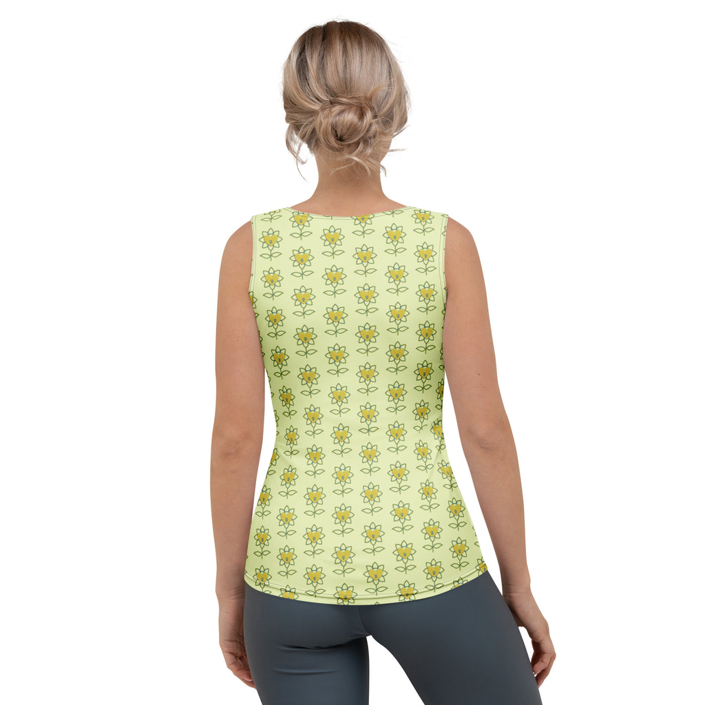 Flower Sublimation Cut & Sew Tank Top - Alivwood