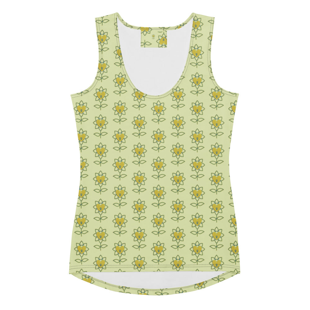 Flower Sublimation Cut & Sew Tank Top - Alivwood