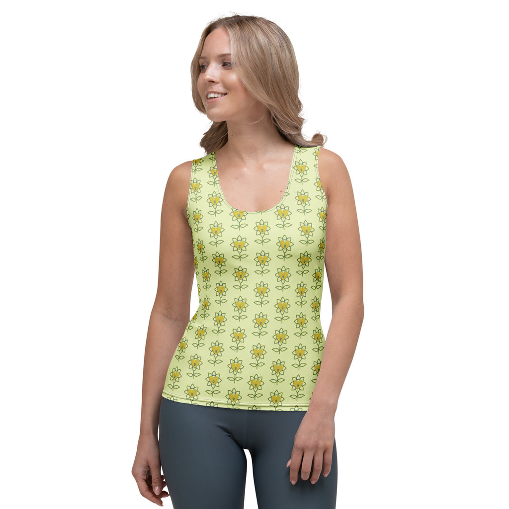 Flower Sublimation Cut & Sew Tank Top - Alivwood