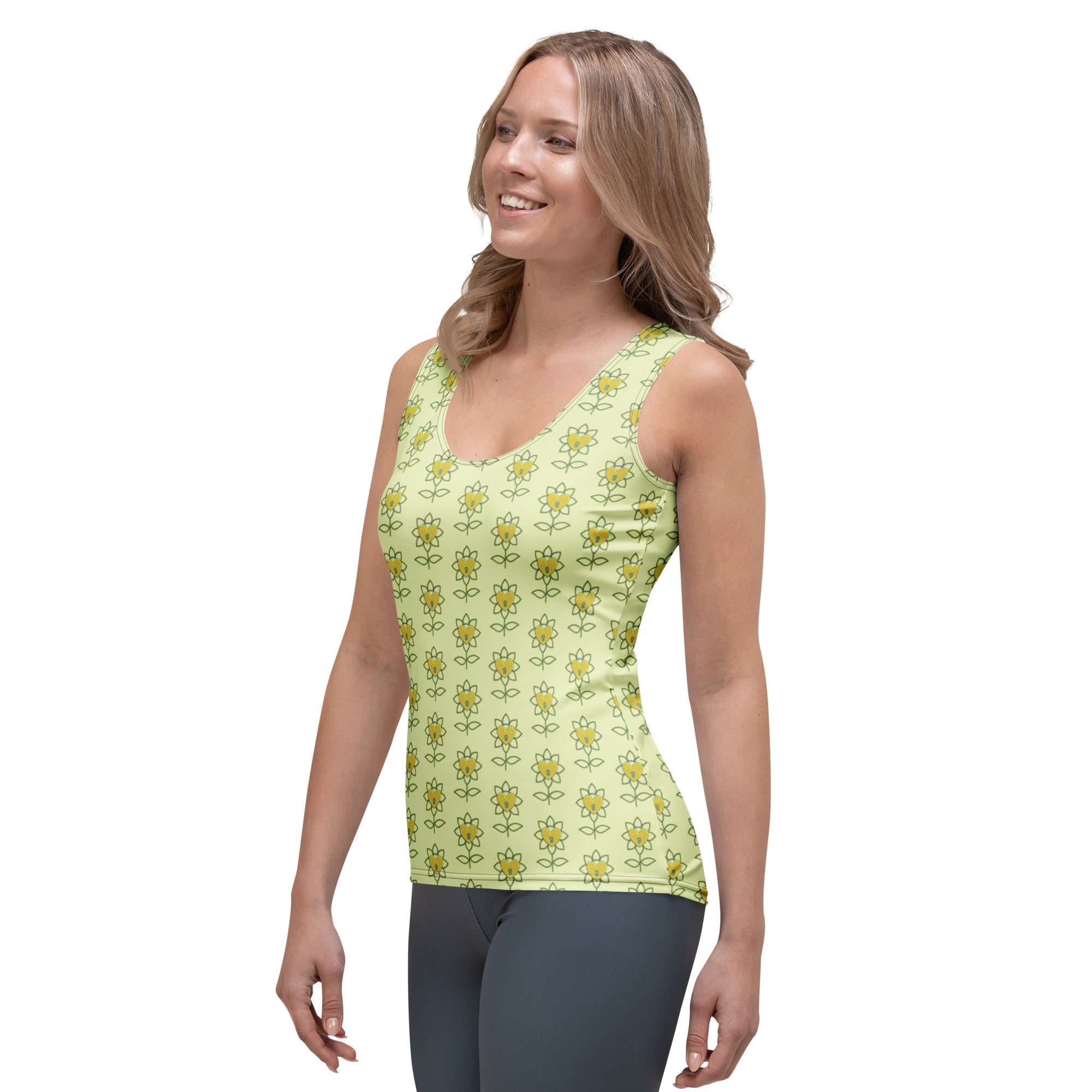 Flower Sublimation Cut & Sew Tank Top - Alivwood