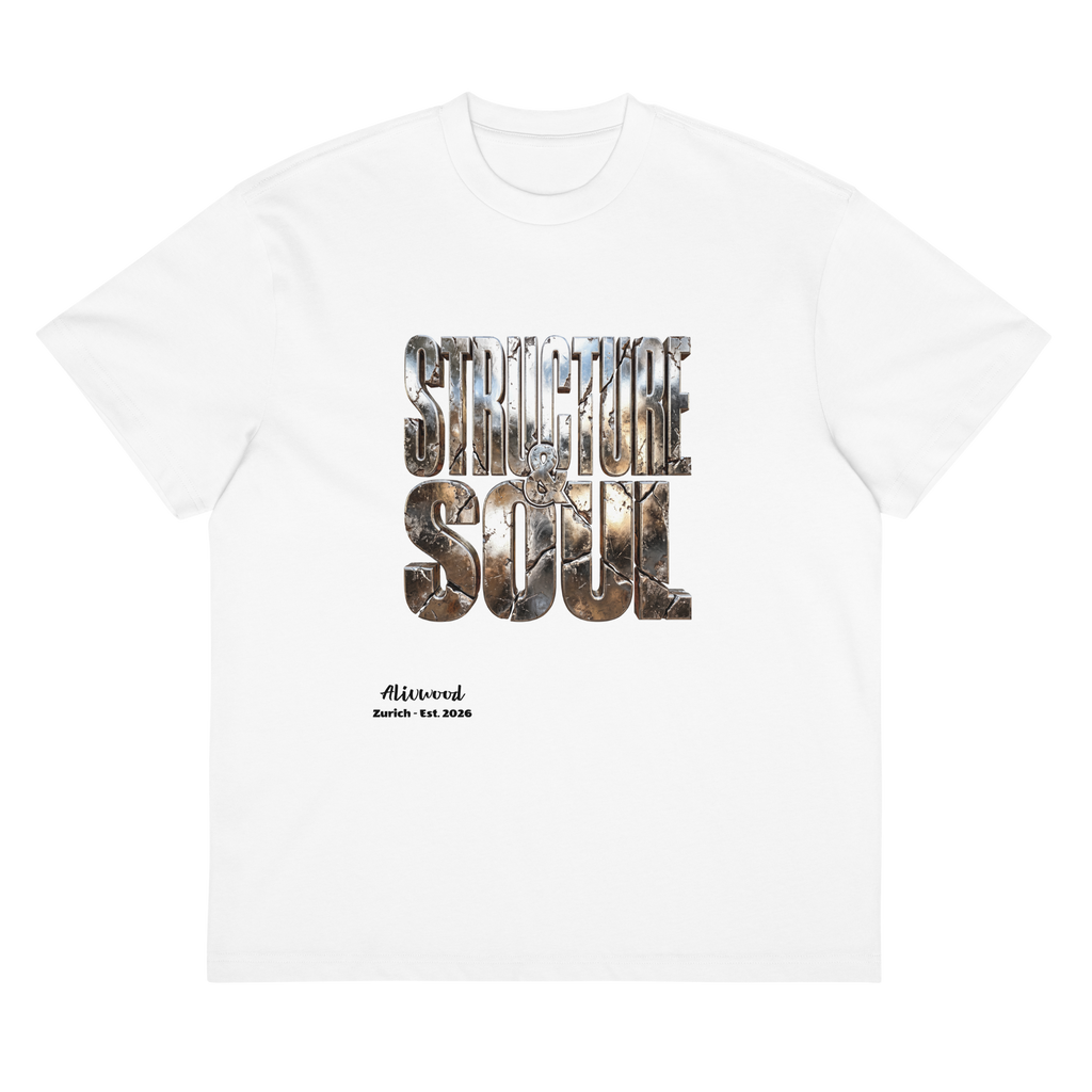 Structure and Soul iron text Men’s box tee - Alivwood