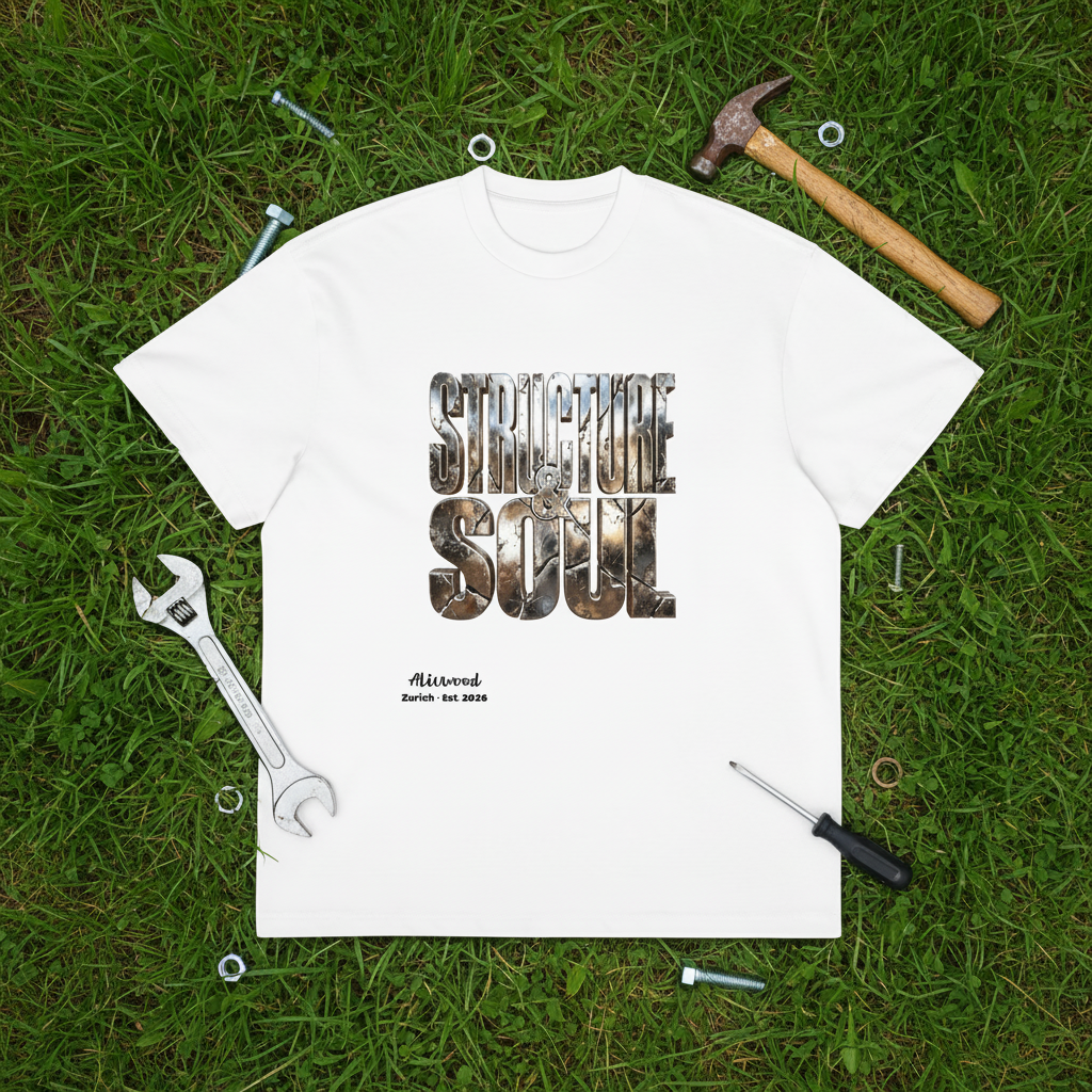 Structure and Soul iron text Men’s box tee - Alivwood