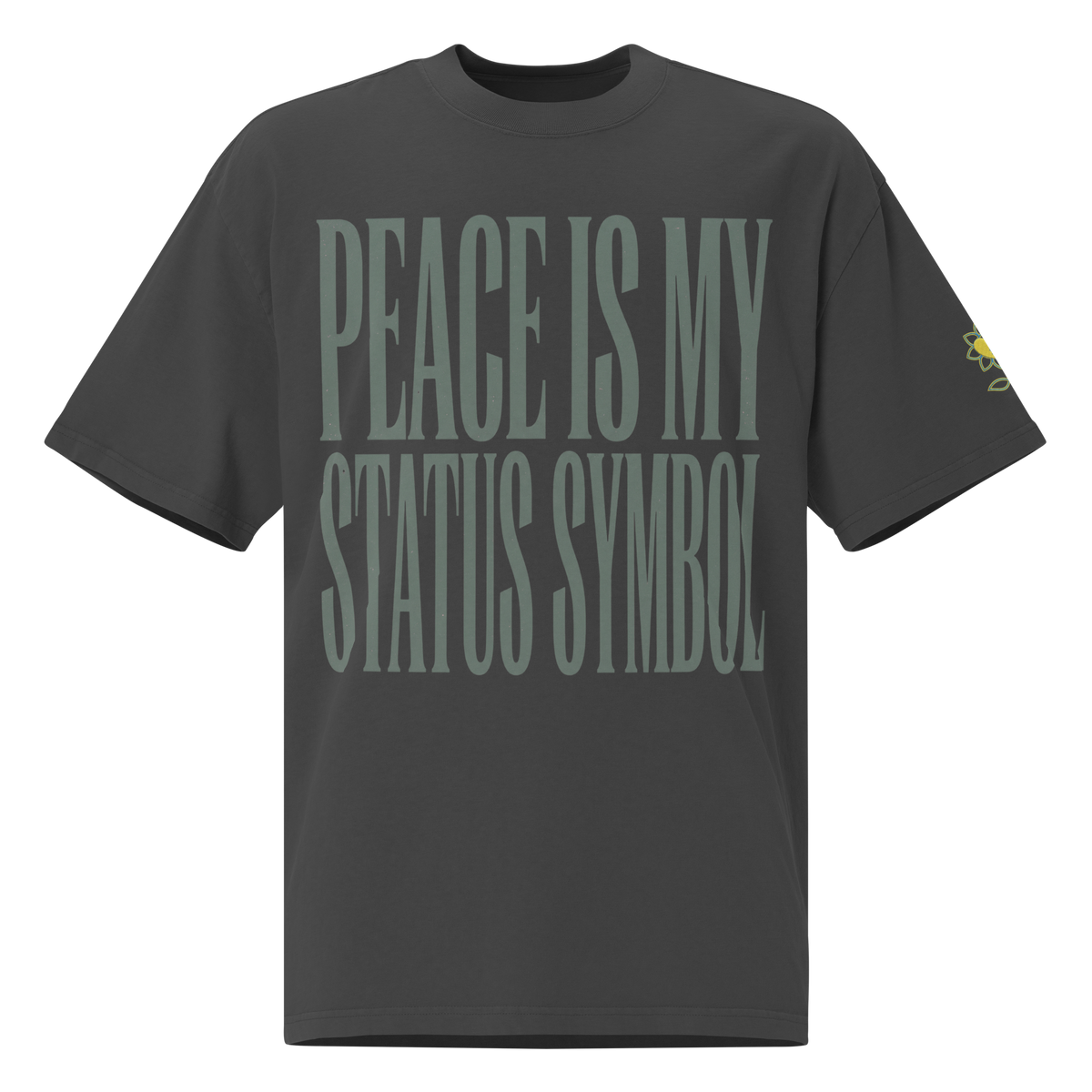 Peace is my status symbol Oversized faded t-shirt - Alivwood