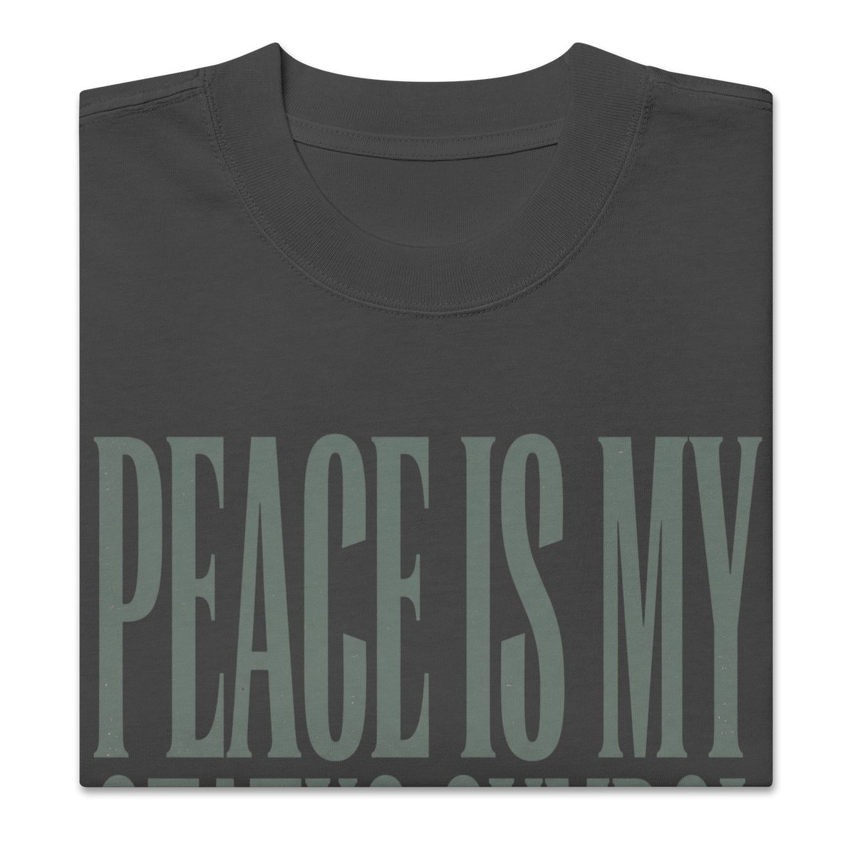 Peace is my status symbol Oversized faded t-shirt - Alivwood