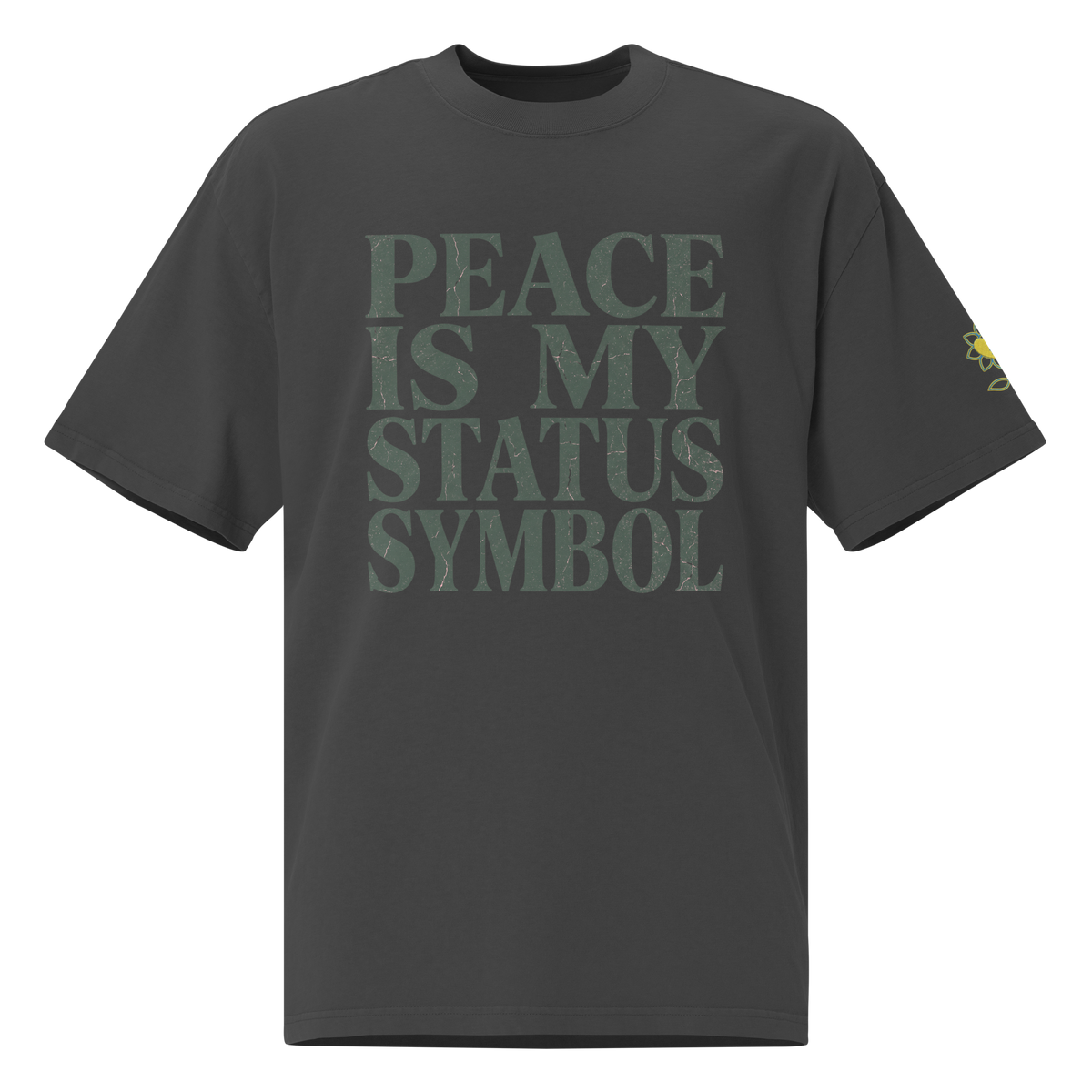 Peace is my status symbol 2 Oversized faded t-shirt - Alivwood