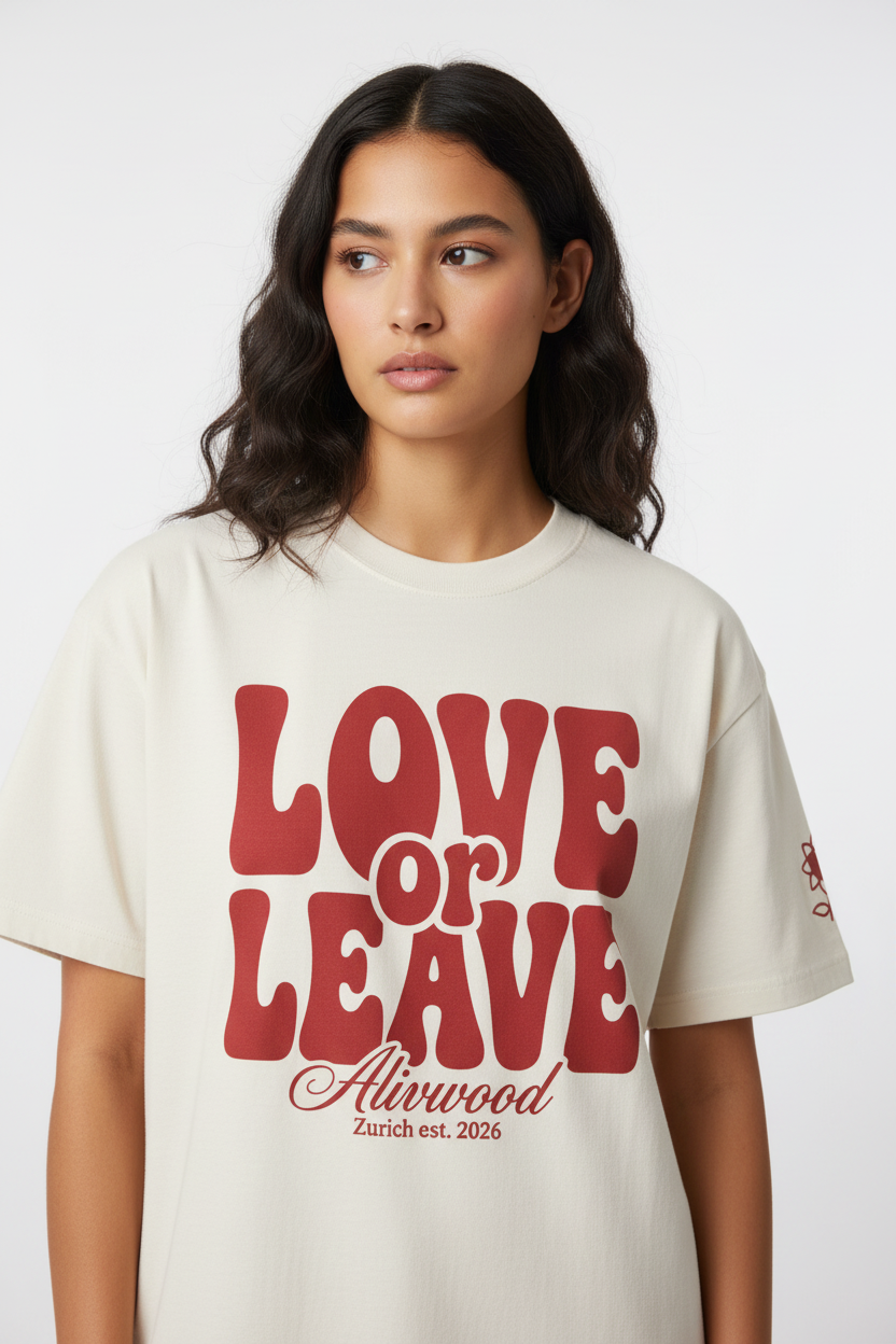 Love or Leave Oversized faded t-shirt - Alivwood