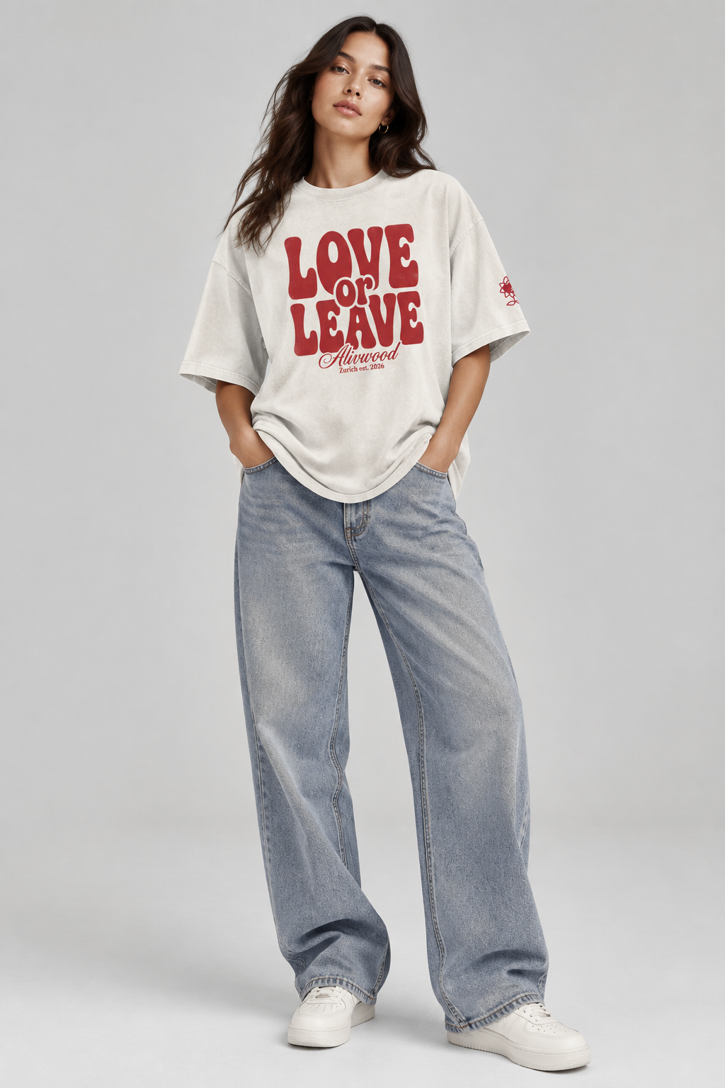 Love or Leave Oversized faded t-shirt - Alivwood
