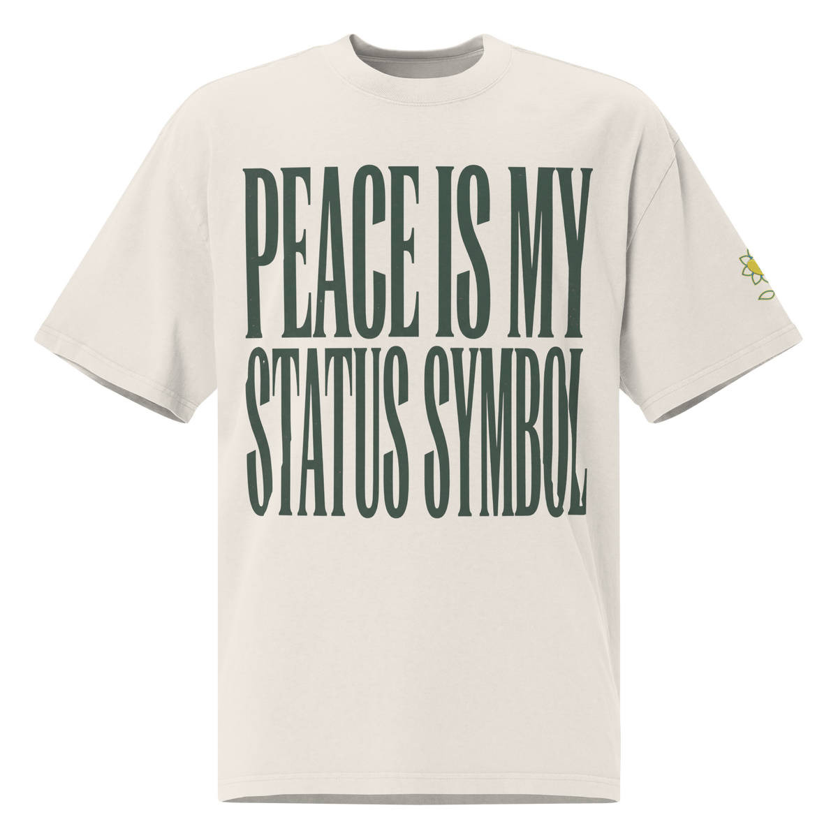 Peace is my status symbol Oversized faded t-shirt - Alivwood