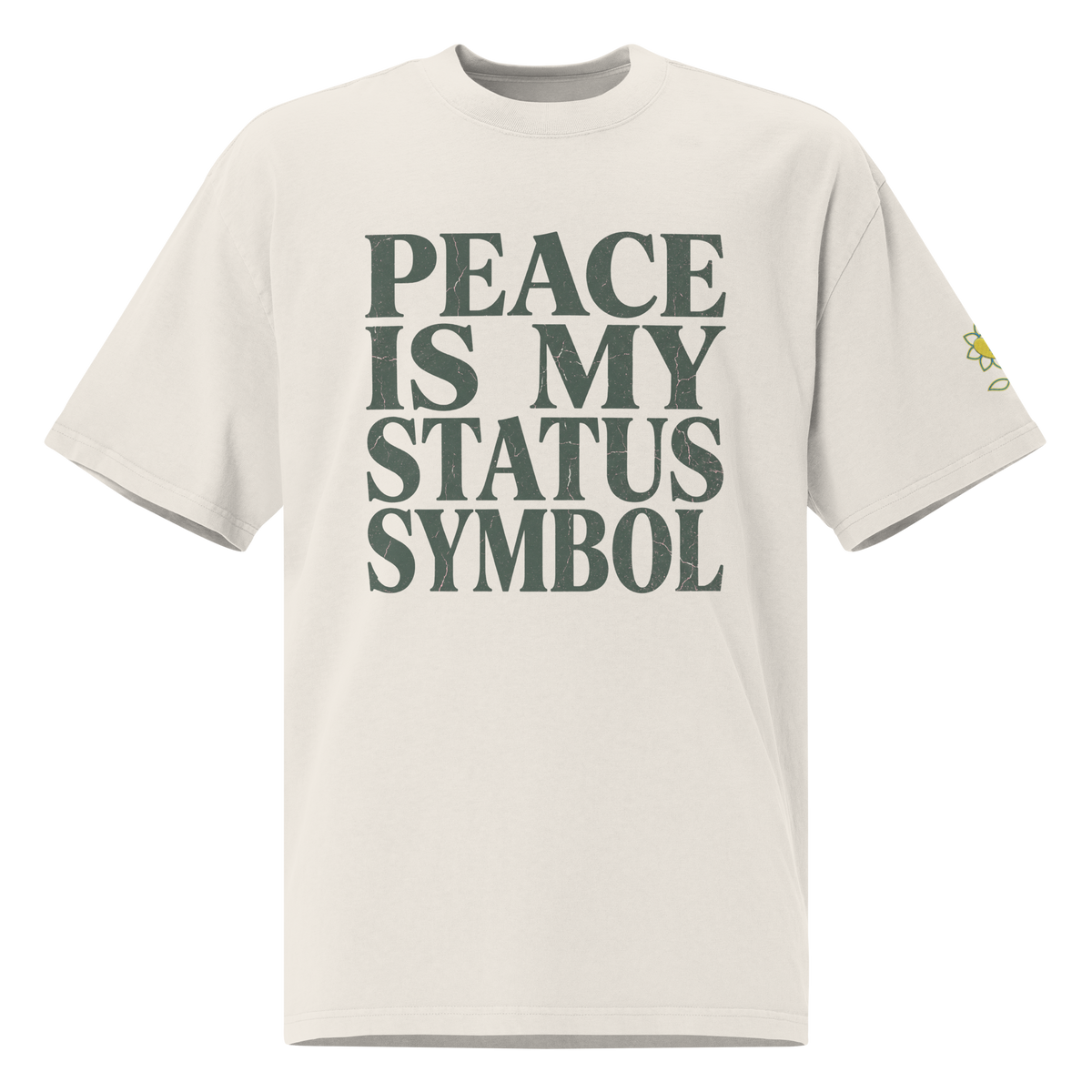 Peace is my status symbol 2 Oversized faded t-shirt - Alivwood