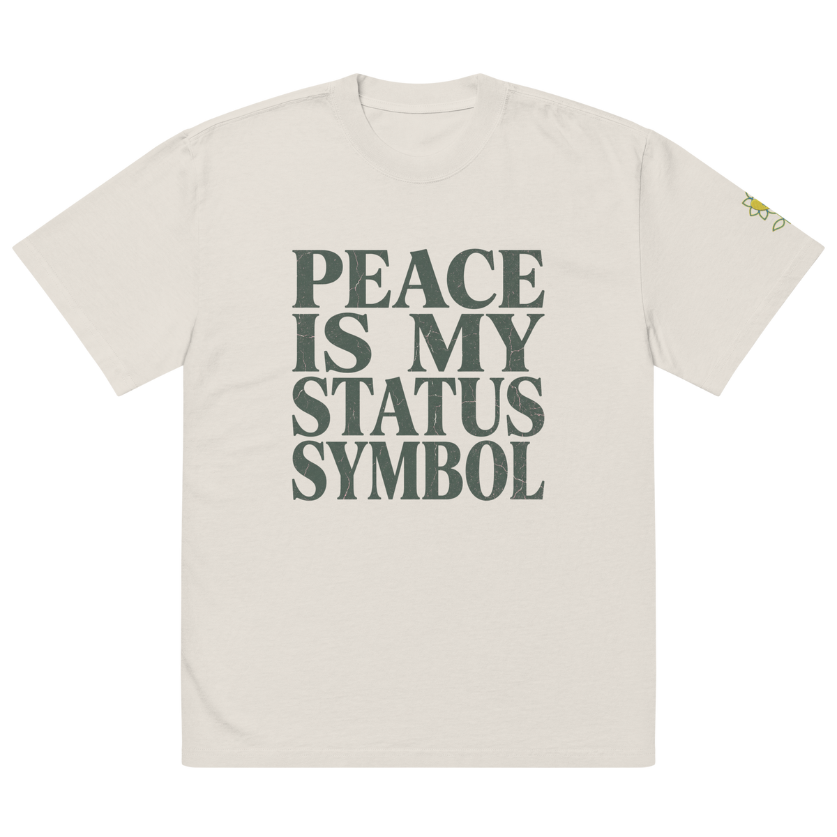 Peace is my status symbol 2 Oversized faded t-shirt - Alivwood