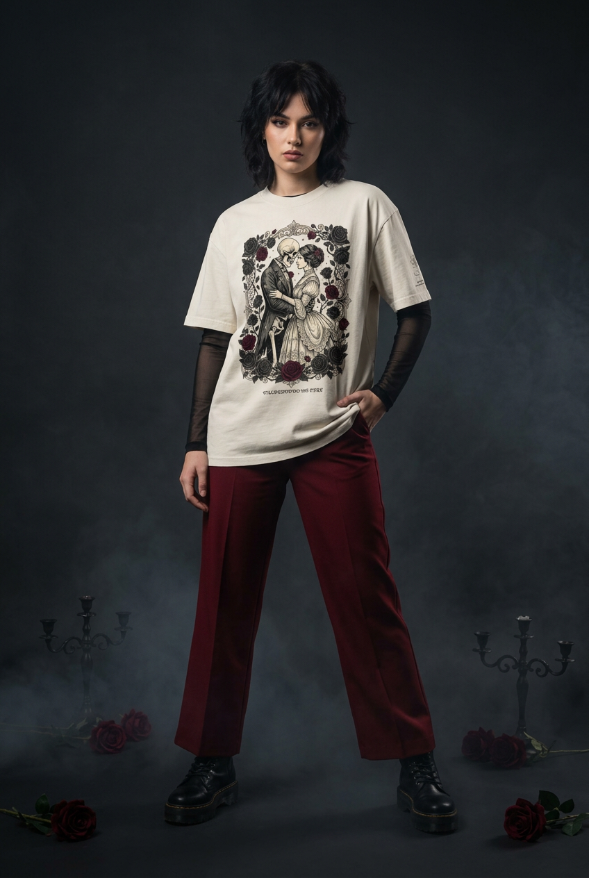 TILL DEATH DO US PART Oversized faded t-shirt - Alivwood