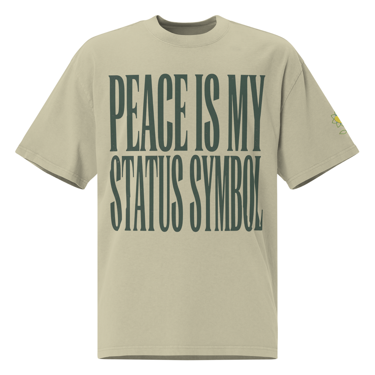 Peace is my status symbol Oversized faded t-shirt - Alivwood