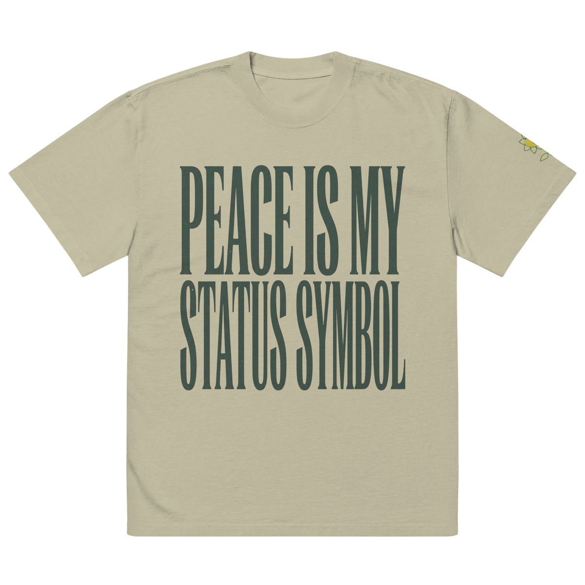 Peace is my status symbol Oversized faded t-shirt - Alivwood