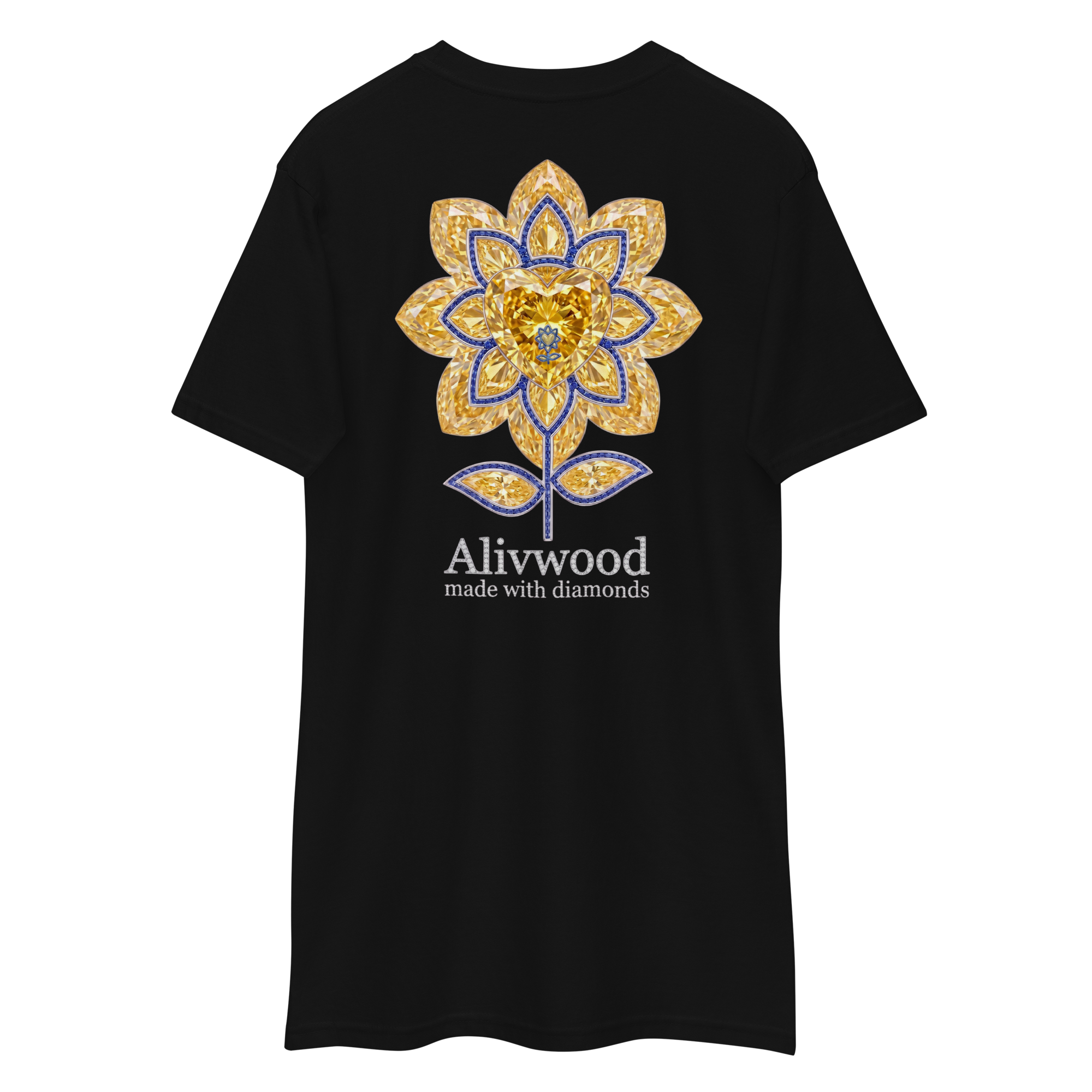 Alivwood Embroidery Diamond premium heavyweight tee - Alivwood