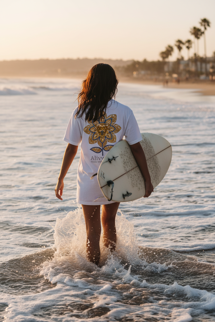 Alivwood Embroidery Diamond premium heavyweight tee - Alivwood