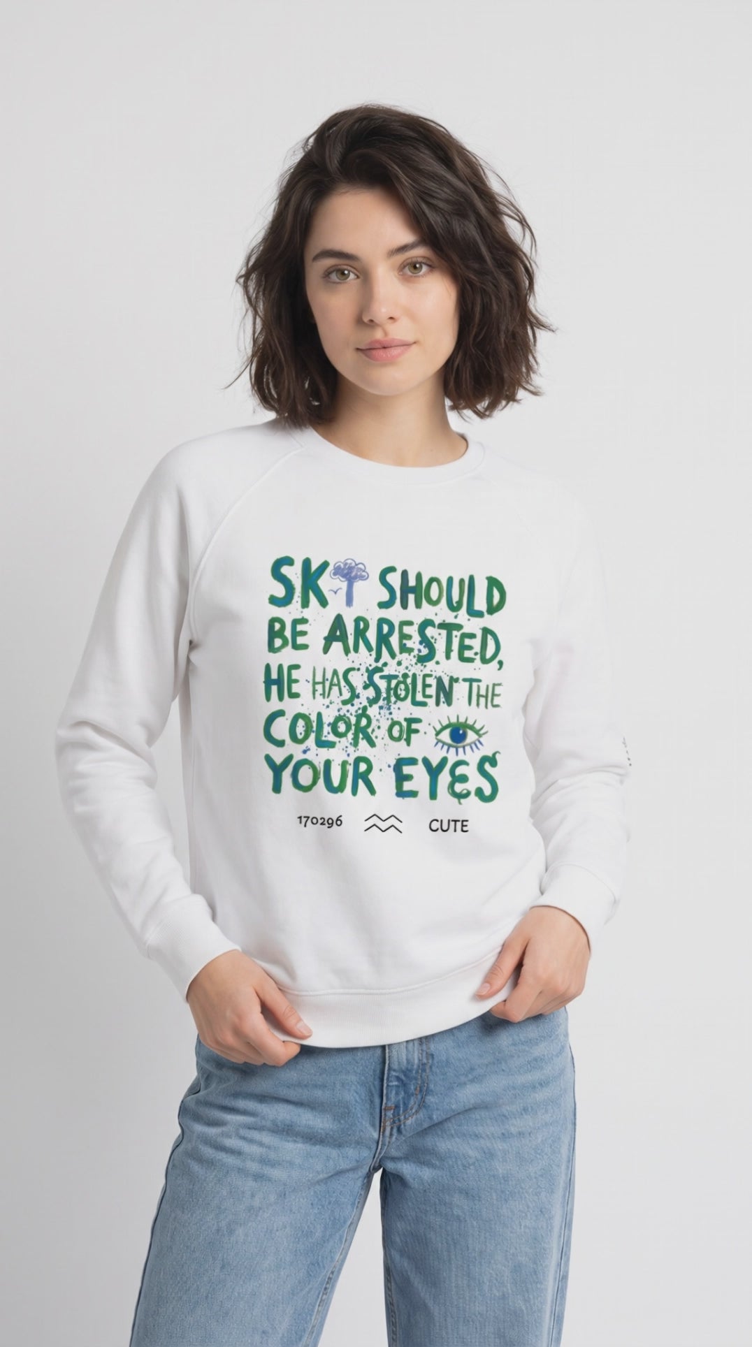 Sky should be arrested Unisex organic raglan sweatshirt