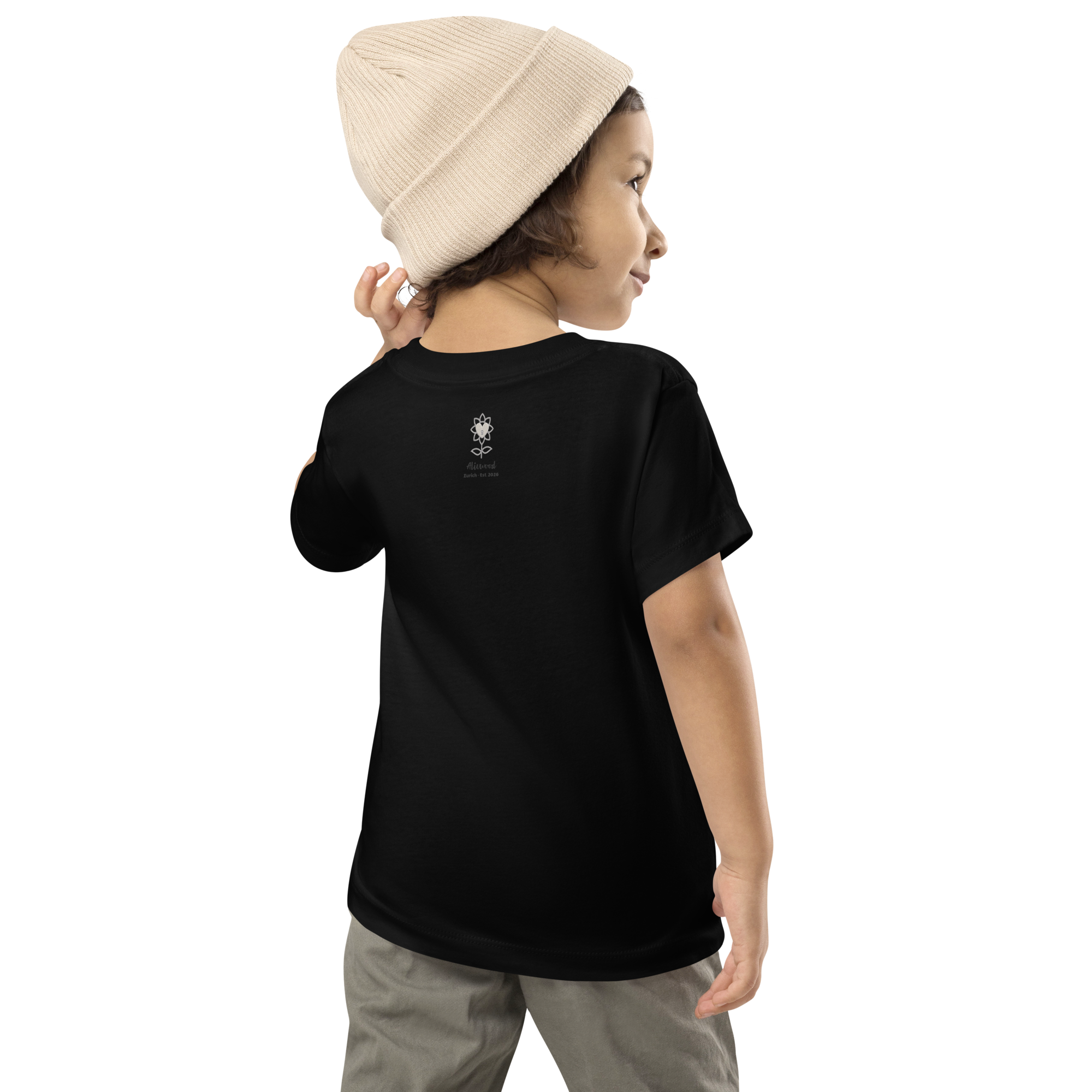 Sunflower kids playing Toddler Short Sleeve Tee - Alivwood