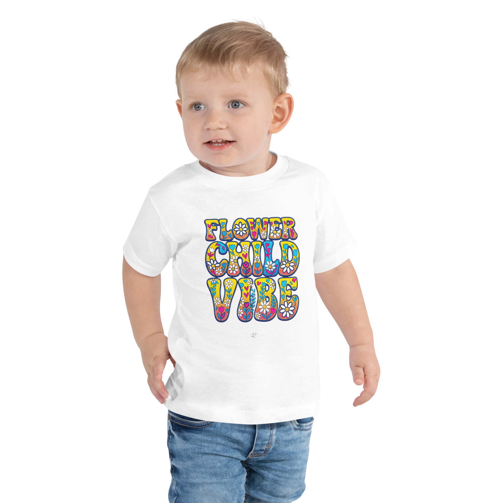 Flower child Vibe Toddler Short Sleeve Tee - Alivwood