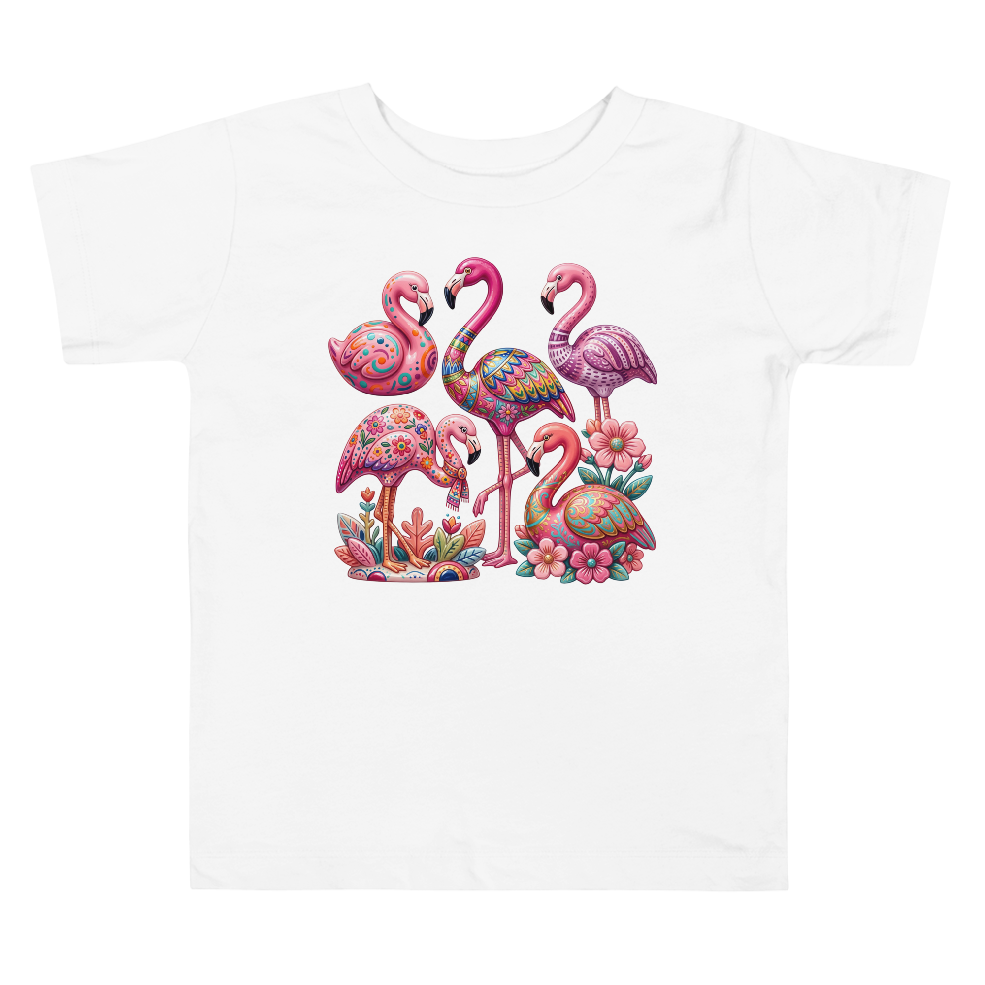 Pink flamingo Toddler Short Sleeve Tee - Alivwood