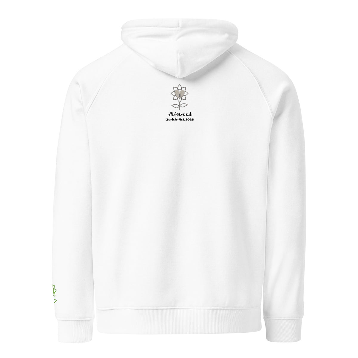 Peace is my status symbol embroidery Unisex eco raglan hoodie - Alivwood