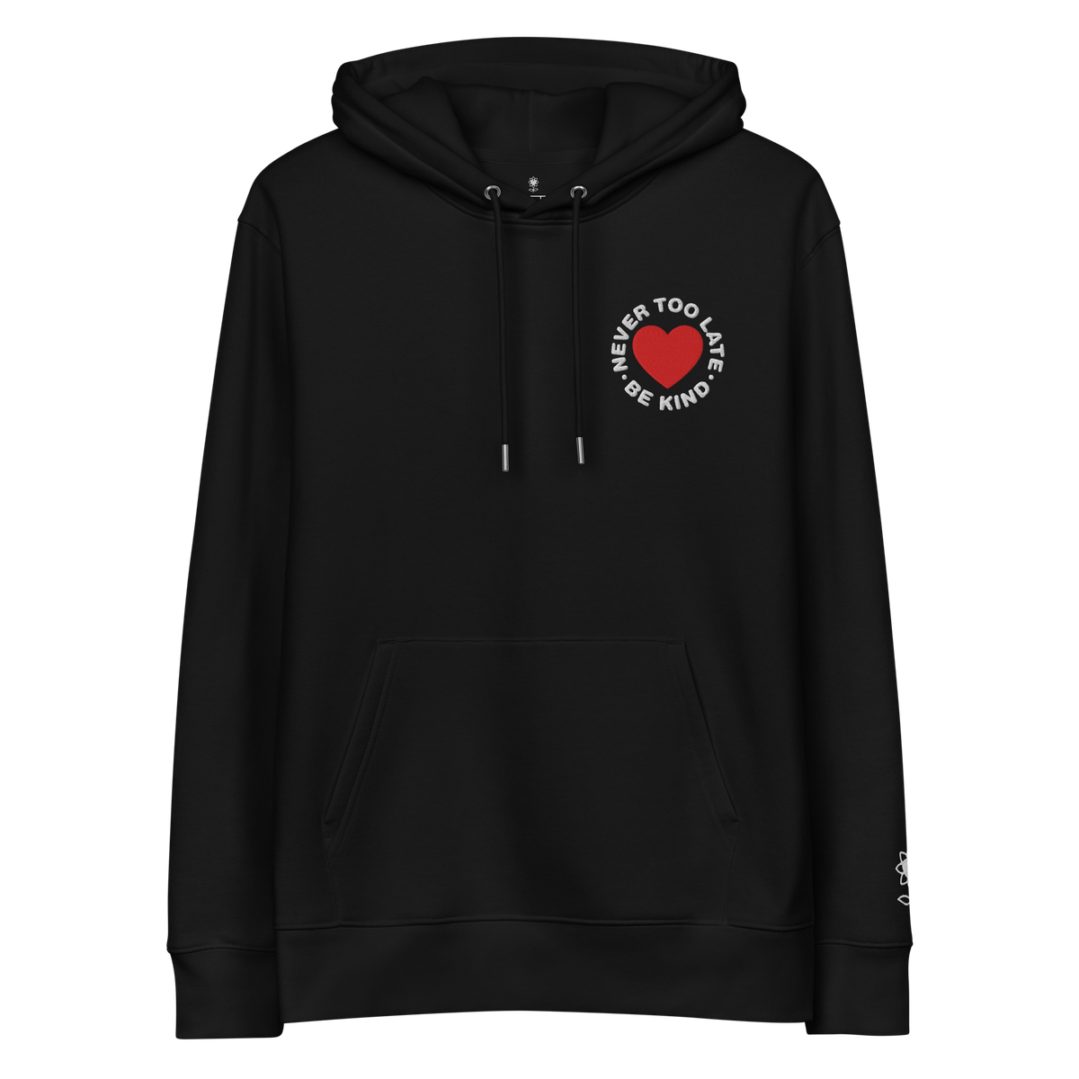 Never too late Embroidery Unisex essential eco hoodie - Alivwood
