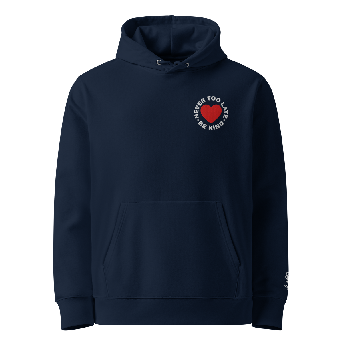 Never too late Embroidery Unisex essential eco hoodie - Alivwood
