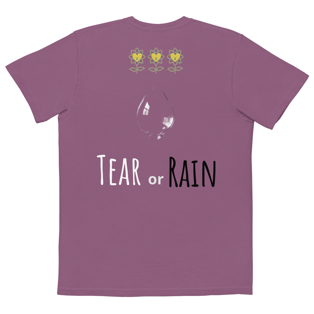 Tear or Rain Unisex garment-dyed pocket t-shirt - Alivwood