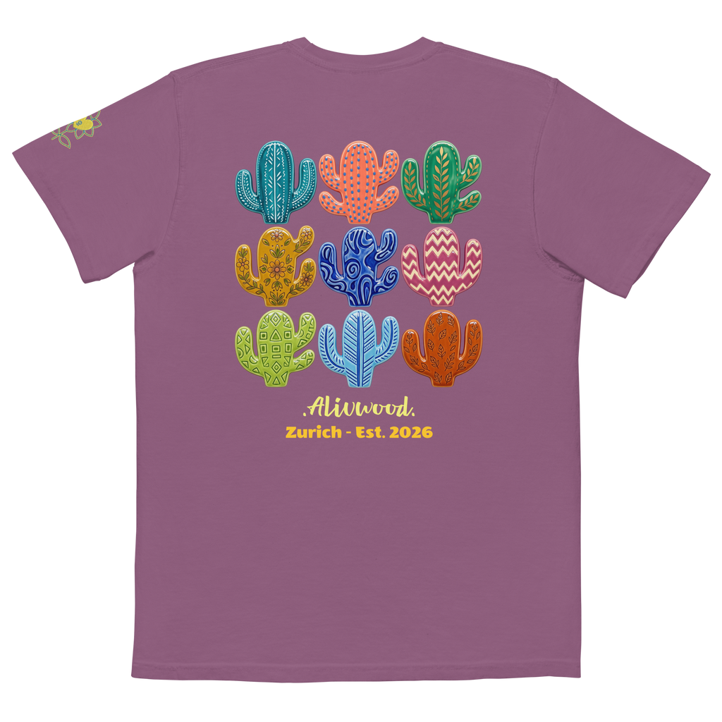 Cactus Home decor Unisex garment-dyed pocket t-shirt - Alivwood