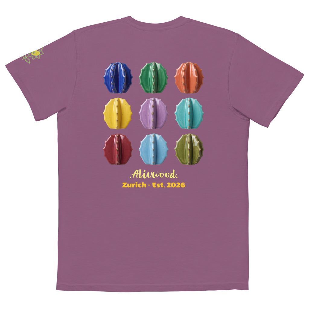 Cactus Vase Home decor Unisex garment-dyed pocket t-shirt - Alivwood