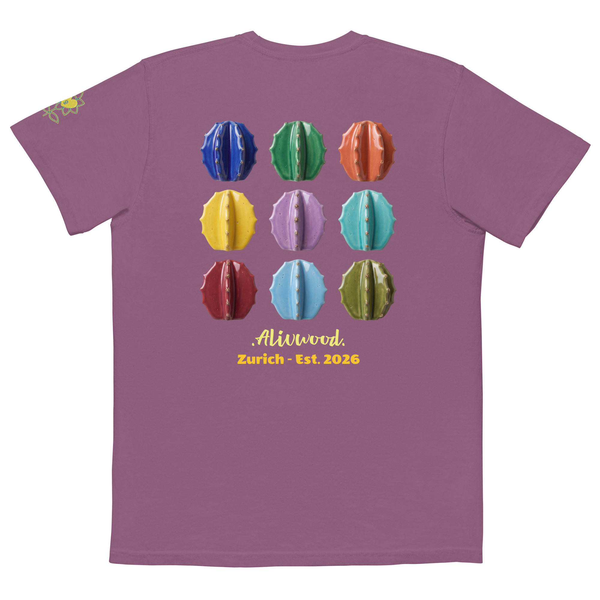 Cactus Vase Home decor Unisex garment-dyed pocket t-shirt - Alivwood