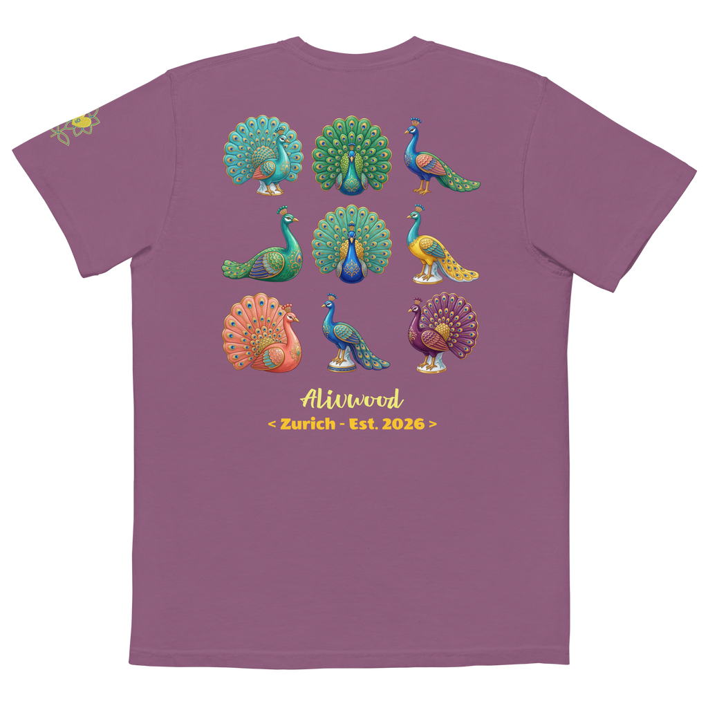 Peacock Home Decor Unisex Garment-Dyed Pocket T-Shirt - Alivwood