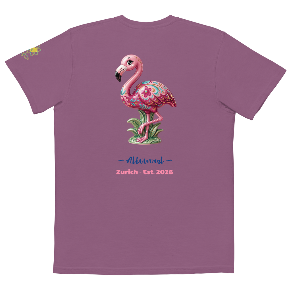 Pink Flamingo Home decor Unisex garment-dyed pocket t-shirt - Alivwood