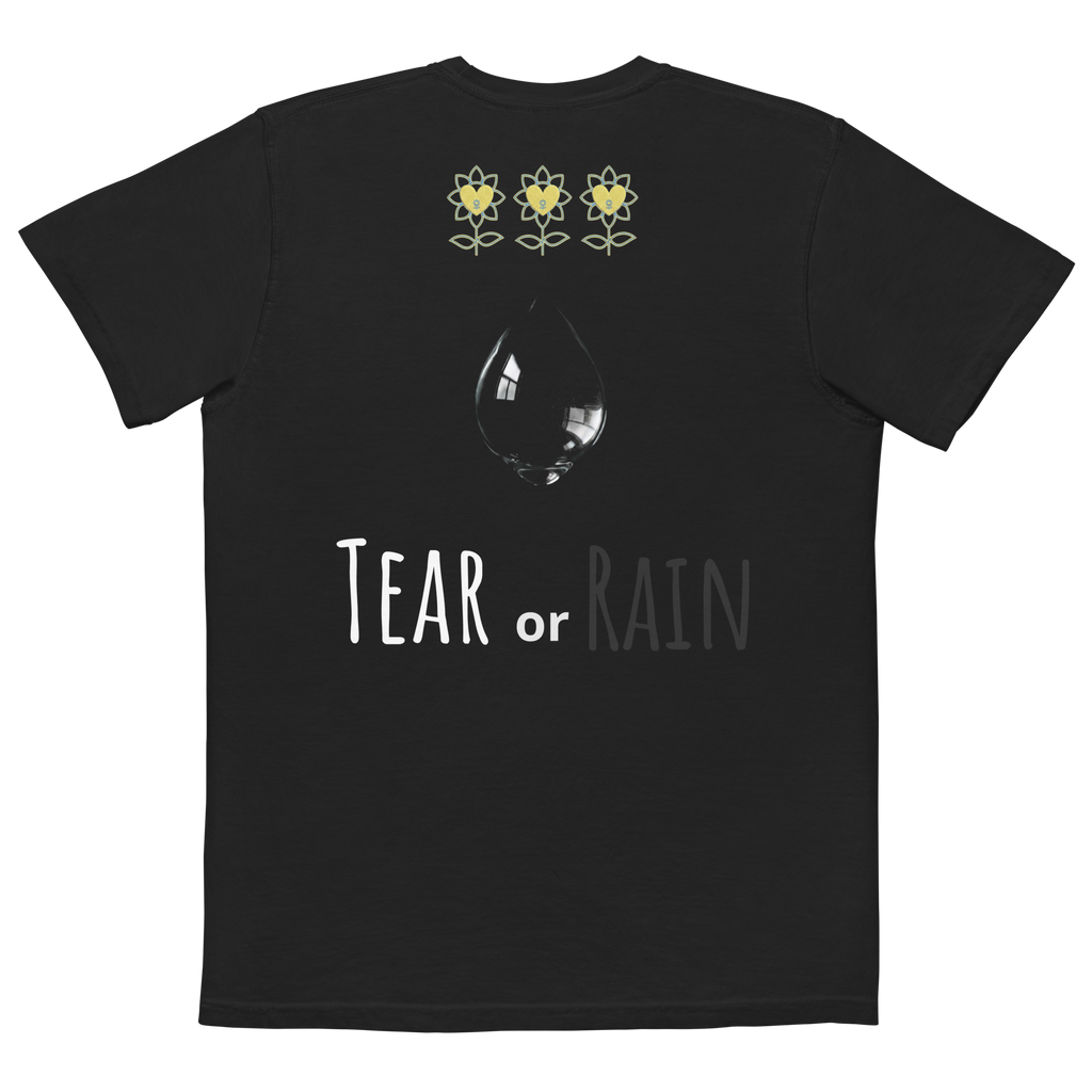 Tear or Rain Unisex garment-dyed pocket t-shirt - Alivwood