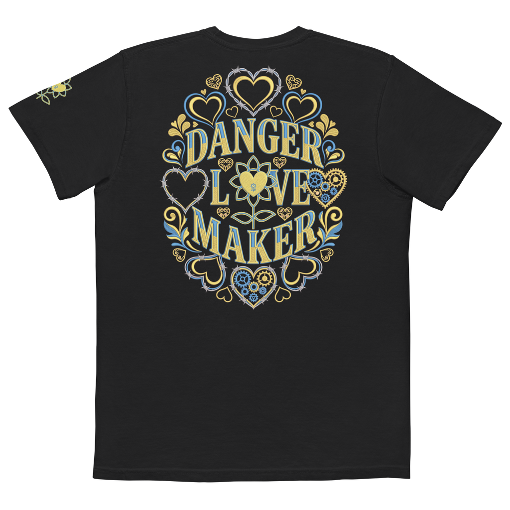 Danger Love Maker Unisex garment-dyed pocket t-shirt - Alivwood