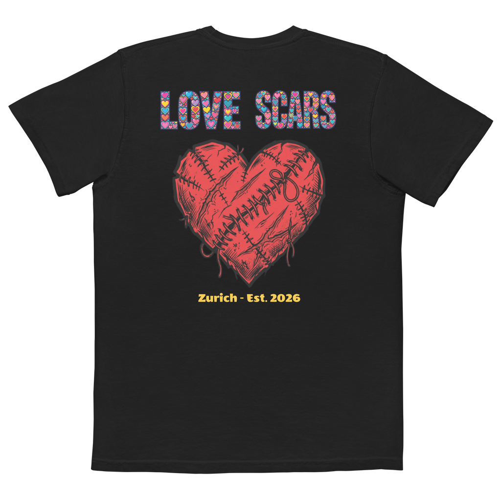 Love Scars Unisex garment-dyed pocket t-shirt - Alivwood