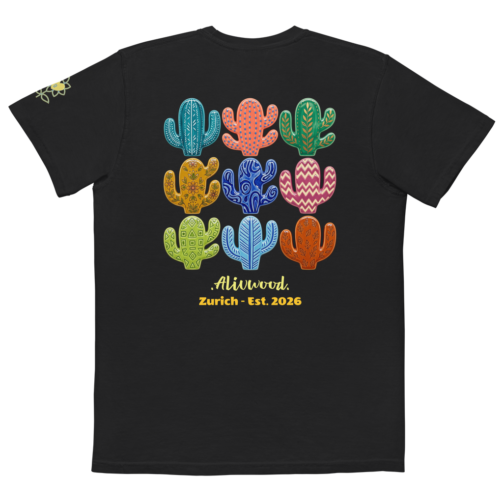 Cactus Home decor Unisex garment-dyed pocket t-shirt - Alivwood