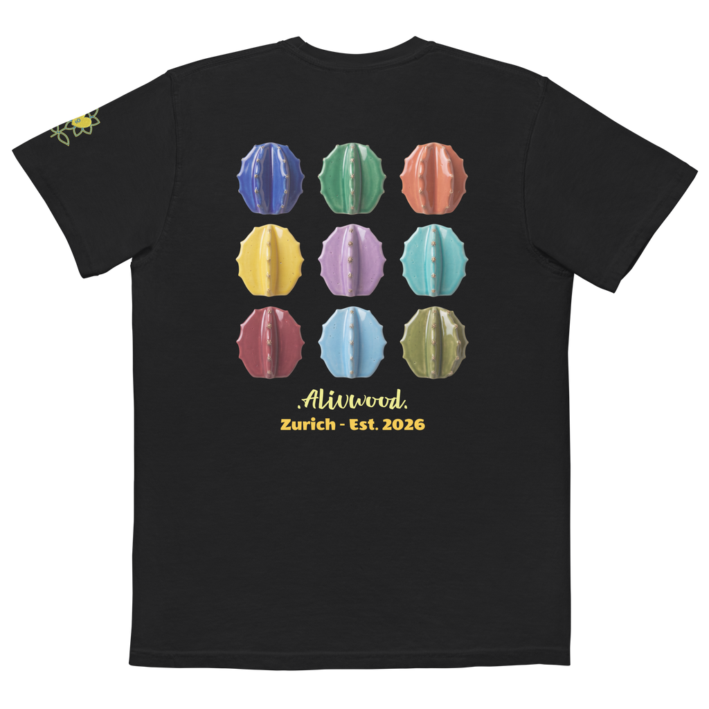 Cactus Vase Home decor Unisex garment-dyed pocket t-shirt - Alivwood