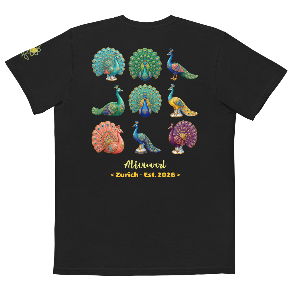 Peacock Home Decor Unisex Garment-Dyed Pocket T-Shirt - Alivwood