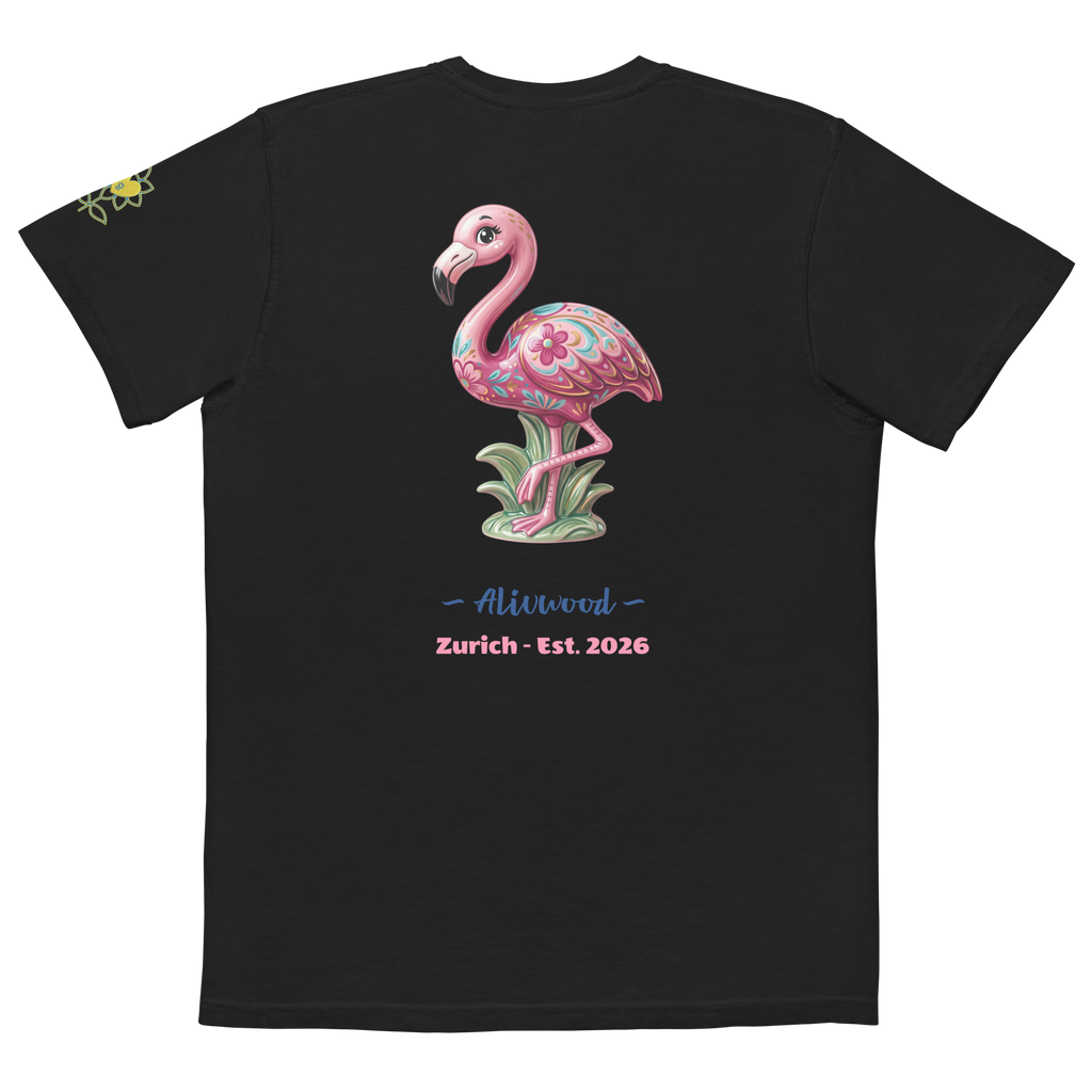 Pink Flamingo Home decor Unisex garment-dyed pocket t-shirt - Alivwood
