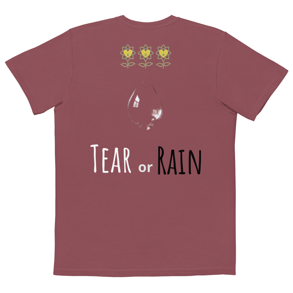 Tear or Rain Unisex garment-dyed pocket t-shirt - Alivwood