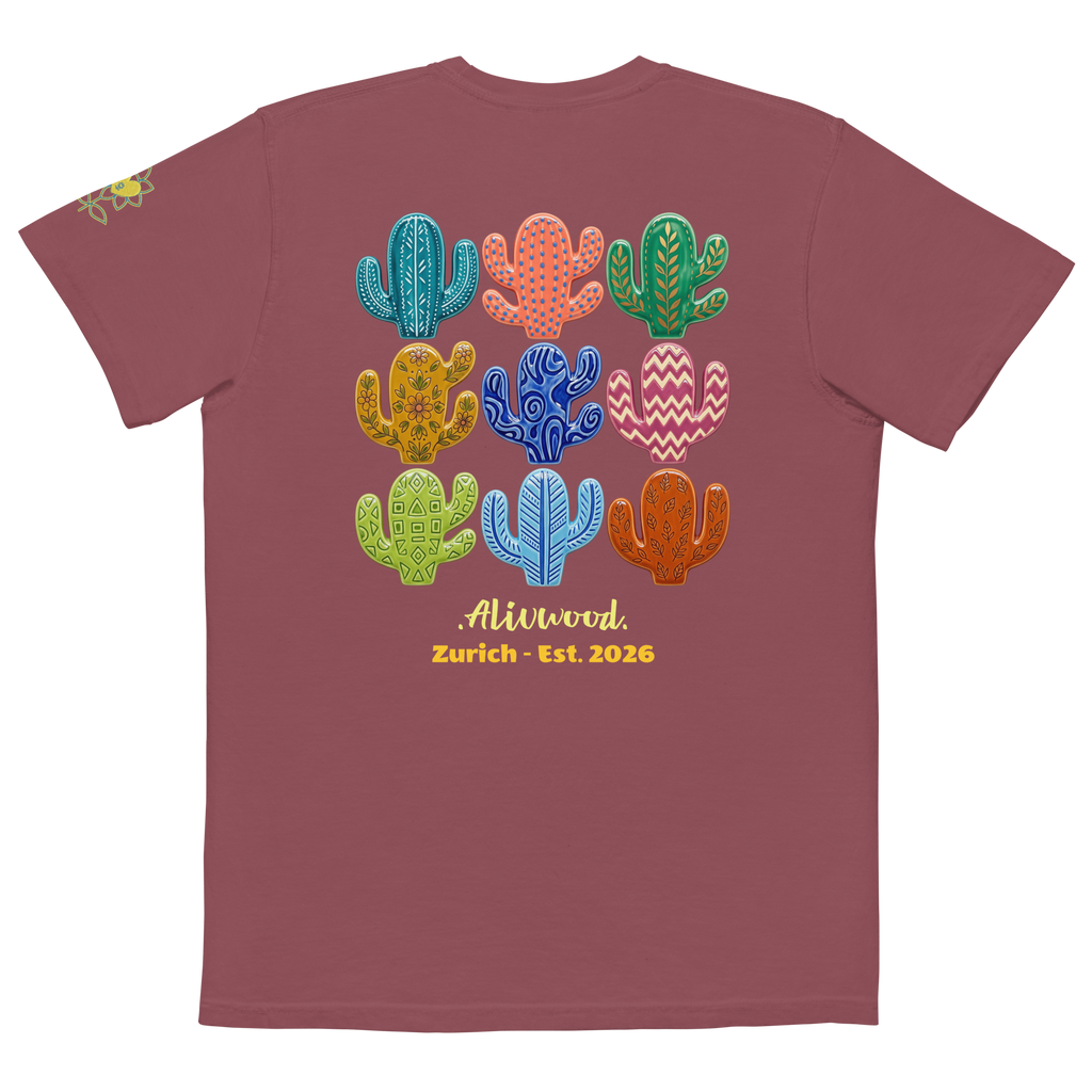 Cactus Home decor Unisex garment-dyed pocket t-shirt - Alivwood
