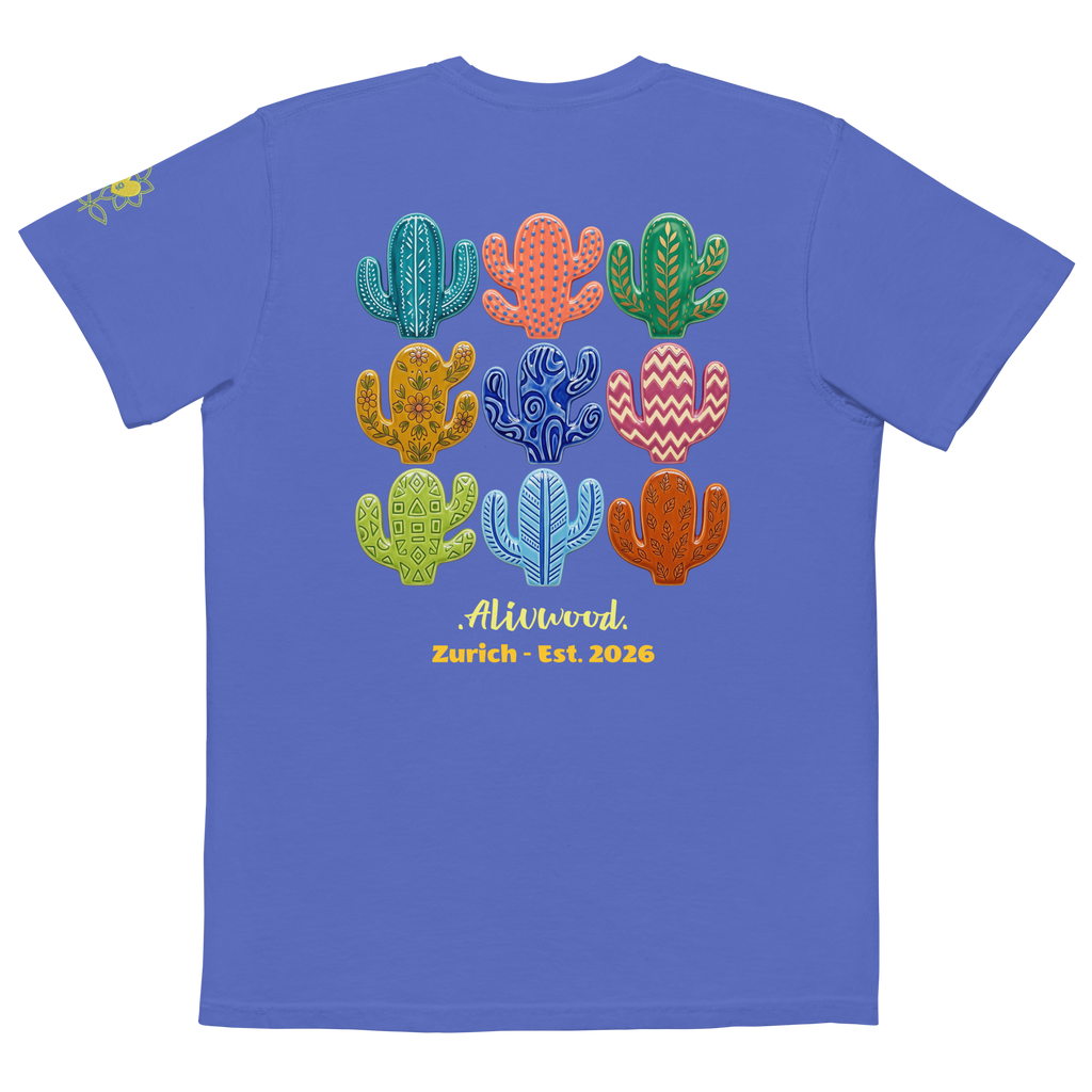 Cactus Home decor Unisex garment-dyed pocket t-shirt - Alivwood