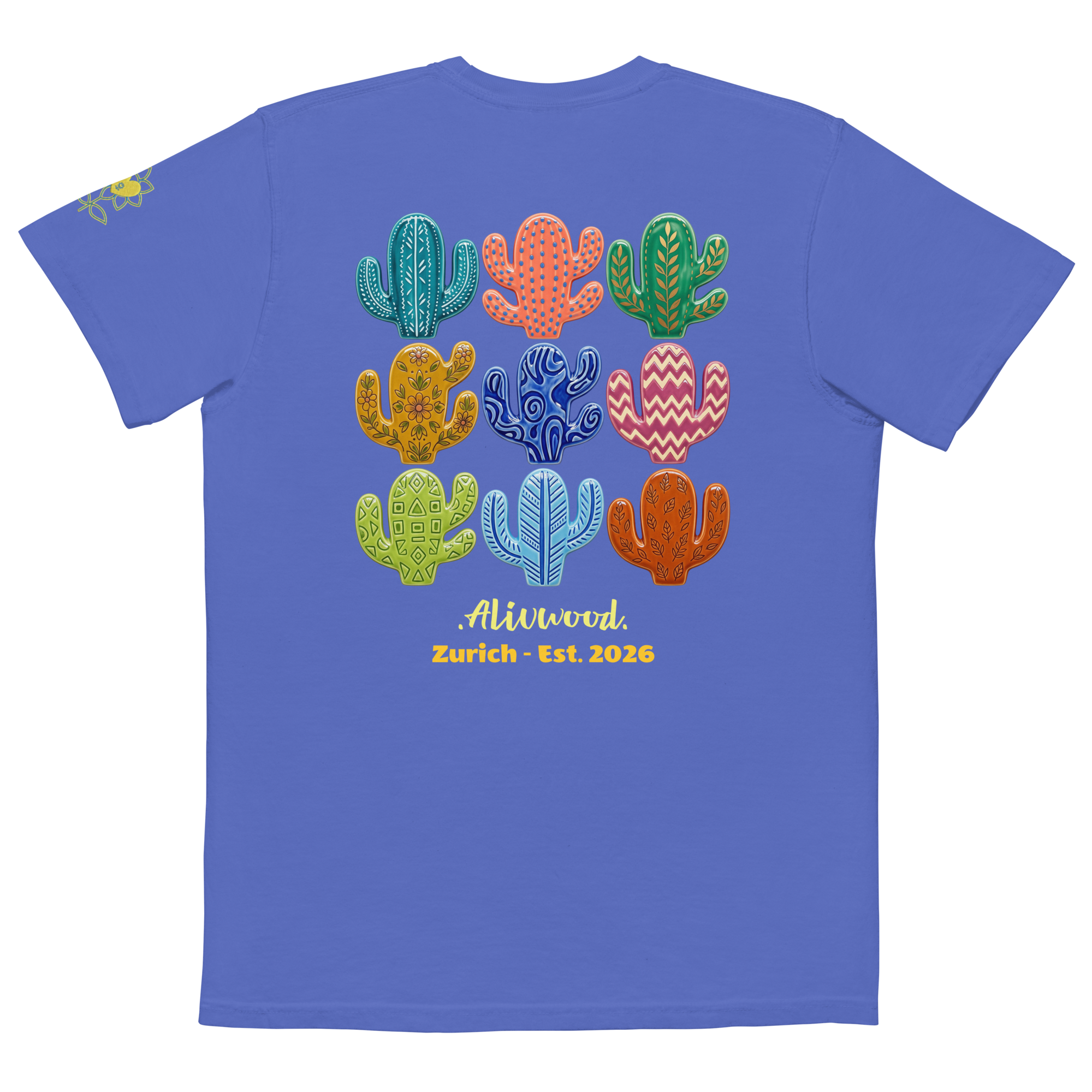 Cactus Home decor Unisex garment-dyed pocket t-shirt - Alivwood