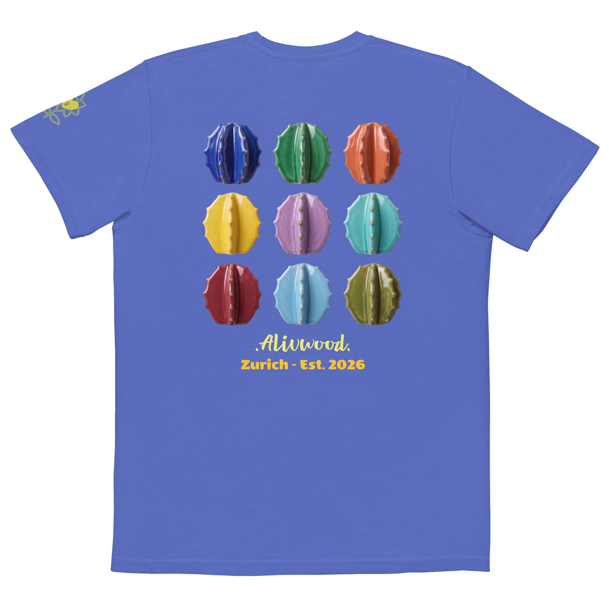 Cactus Vase Home decor Unisex garment-dyed pocket t-shirt - Alivwood