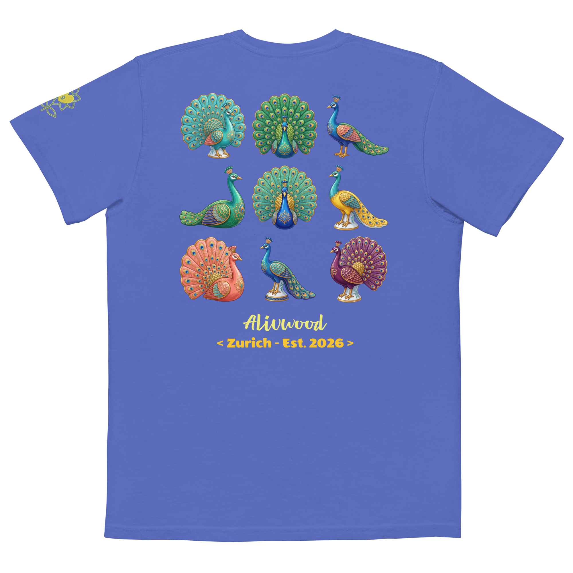 Peacock Home Decor Unisex Garment-Dyed Pocket T-Shirt - Alivwood