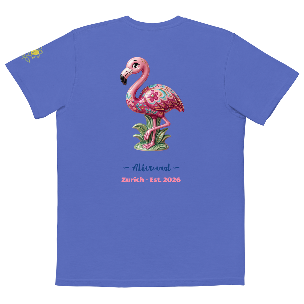 Pink Flamingo Home decor Unisex garment-dyed pocket t-shirt - Alivwood