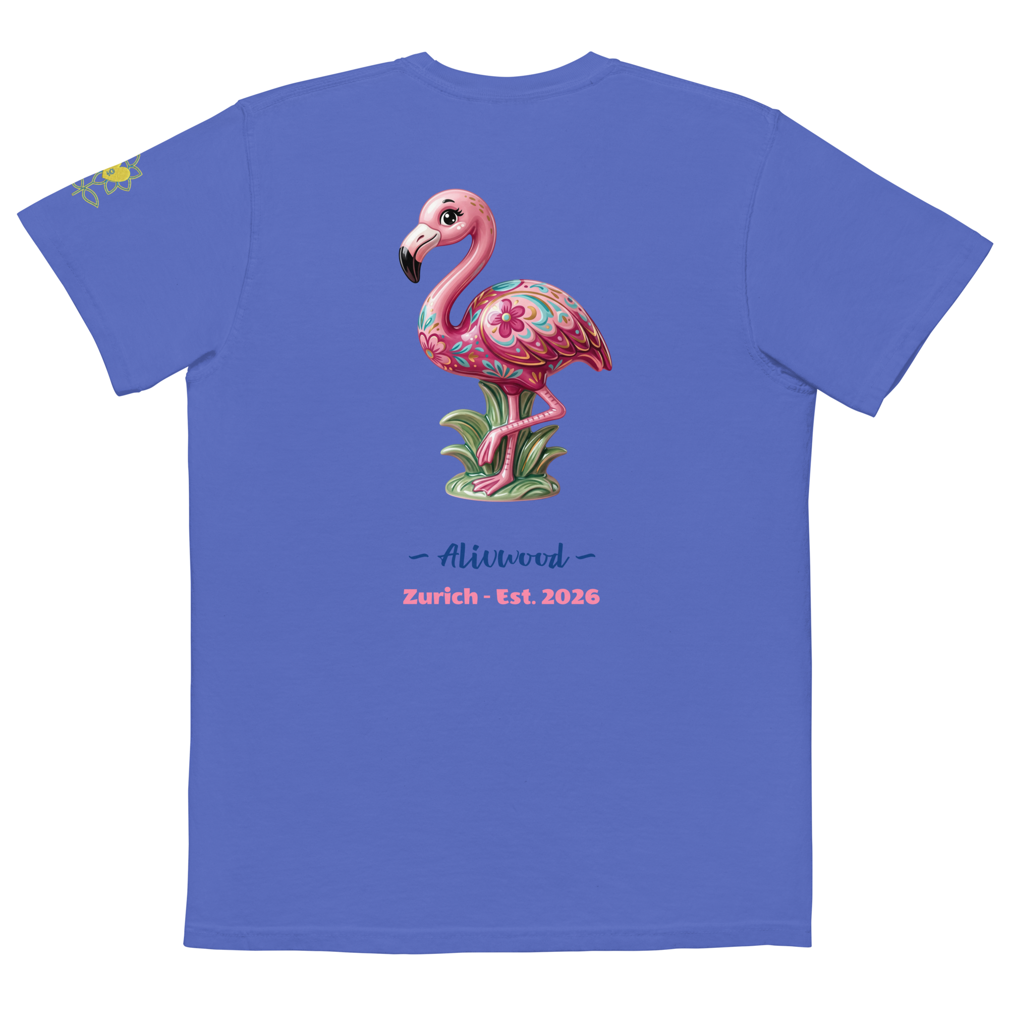 Pink Flamingo Home decor Unisex garment-dyed pocket t-shirt - Alivwood